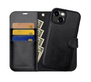 Black Magnetic Detachable Wallet Case - iPhone