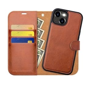 Brown Magnetic Detachable Wallet Case - iPhone