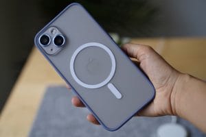 Blue Matte Magsafe Case with Camera Protector- iPhone