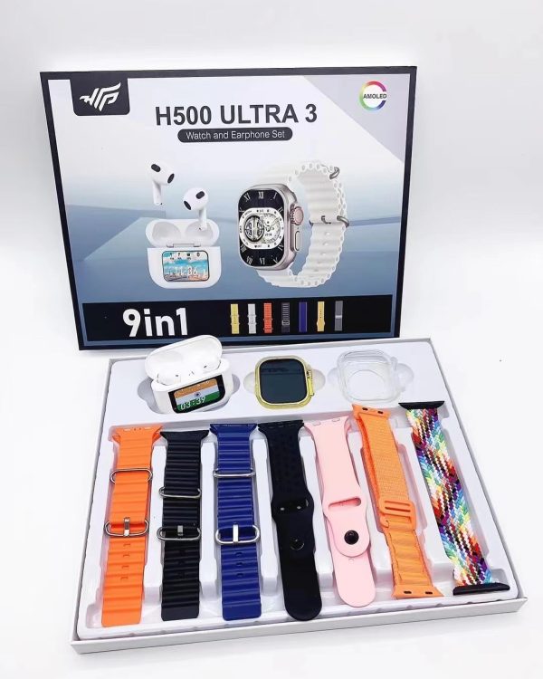 H500 ULTRA 3 9 IN 1 WATCH & AIRPODS SET