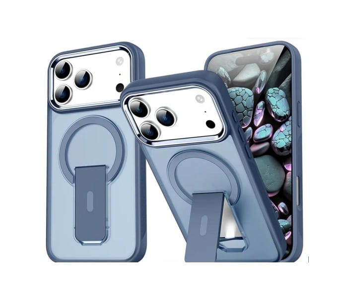 Blue Matte Finish Magsafe Stand Case - iPhone - Image 2