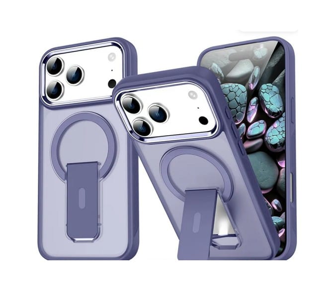 Purple Matte Finish Magsafe Stand Case - iPhone - Image 2