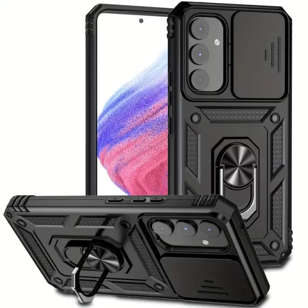 Black Ring Case with Sliding Door - Samsung