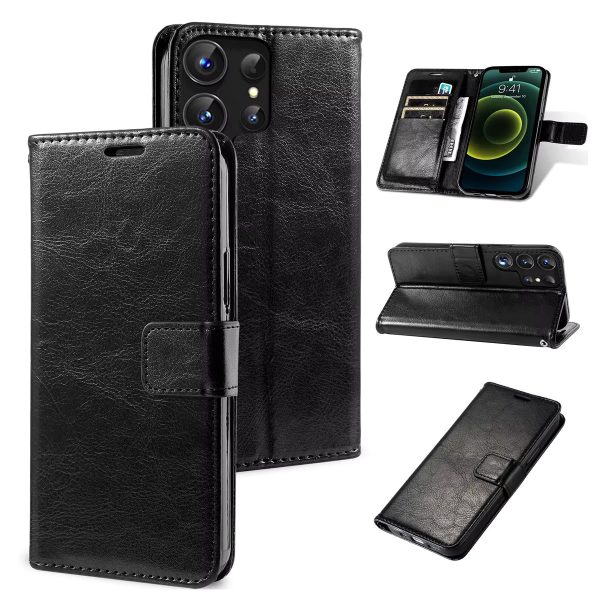 Black Card Slot with Magnetic Clouser Wallet Case - Motorola