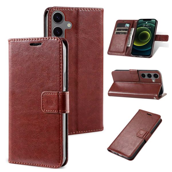 Brown Card Slot with Magnetic Clouser Wallet Case - Motorola