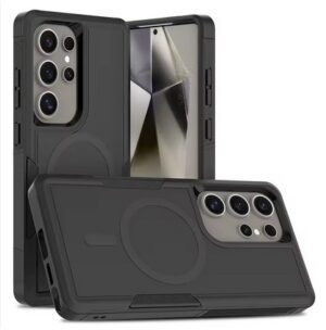 Black Shockproof and Non-Slip Magnetic Heavy Duty Back Case - Samsung
