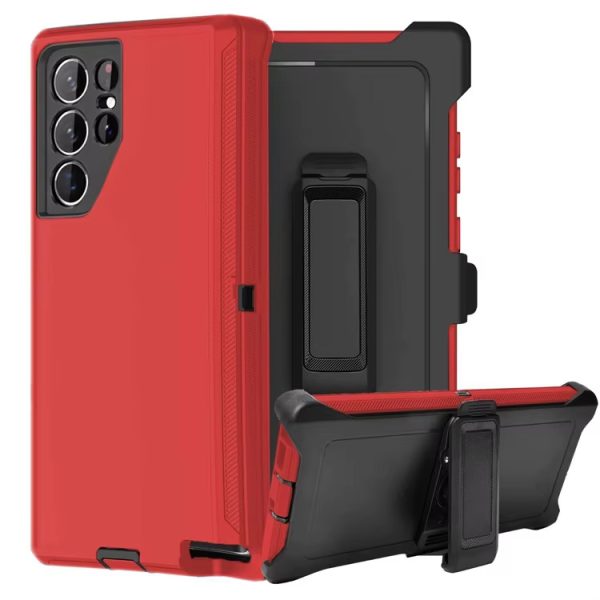 Red Heavy Duty Hard Back Case - Samsung