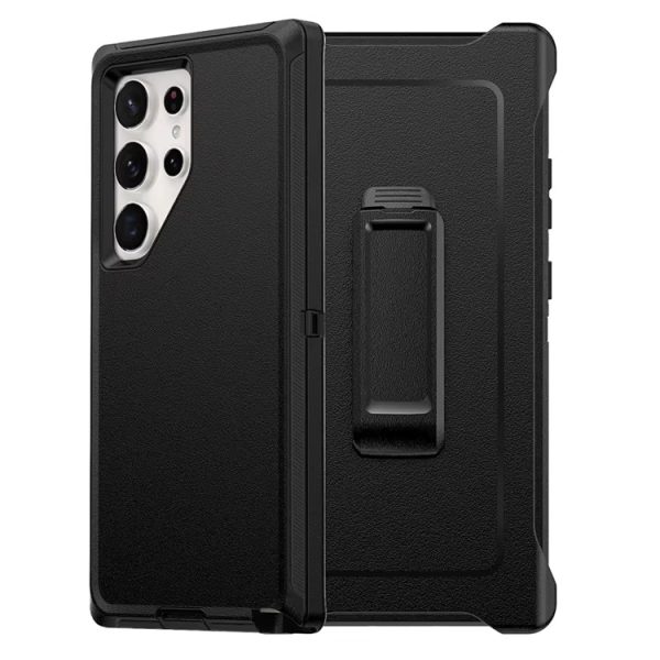 Black Heavy Duty Hard Back Case - Samsung