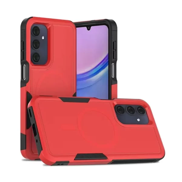 Red Shockproof and Non-Slip Magnetic Heavy Duty Back Case - Samsung