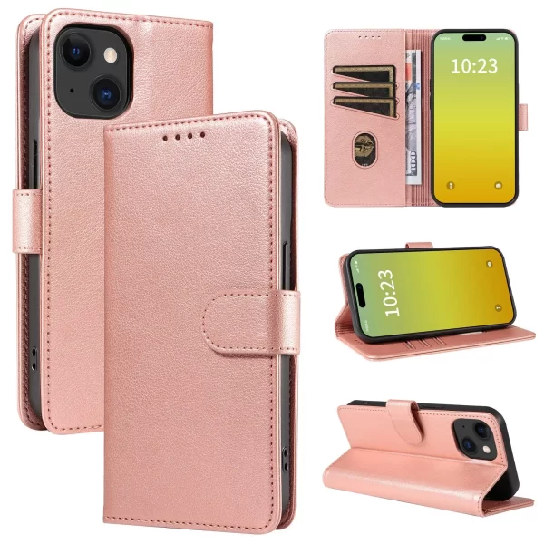 RoseGold Card Slot with Magnetic Clouser Wallet Case - Motorola