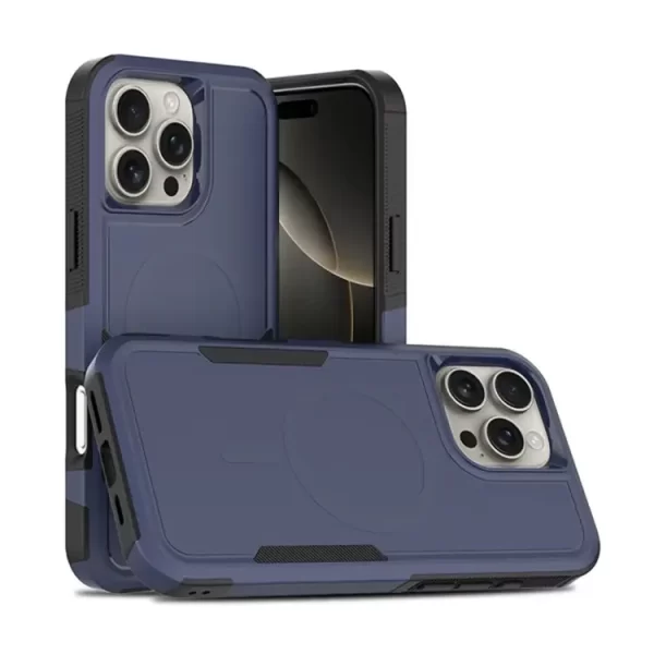 Blue Shockproof and Non-Slip Magnetic Heavy Duty Back Case - Samsung