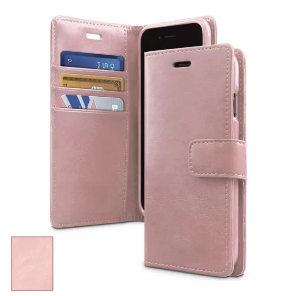 RoseGold Card Slot with Magnetic Clouser Wallet Case - Motorola
