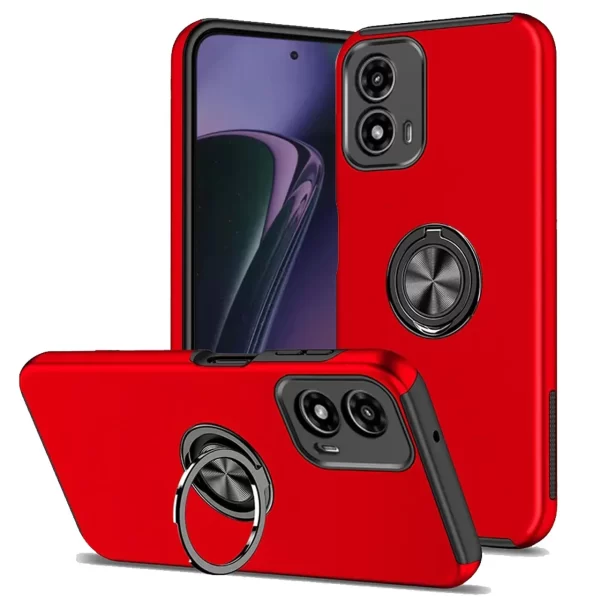 Red Silicone Ring Holder Case – Motorola