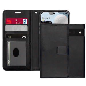 Black Card Slot with Magnetic Clouser Wallet Case - Google