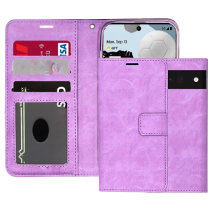 Purple Card Slot with Magnetic Clouser Wallet Case - Google