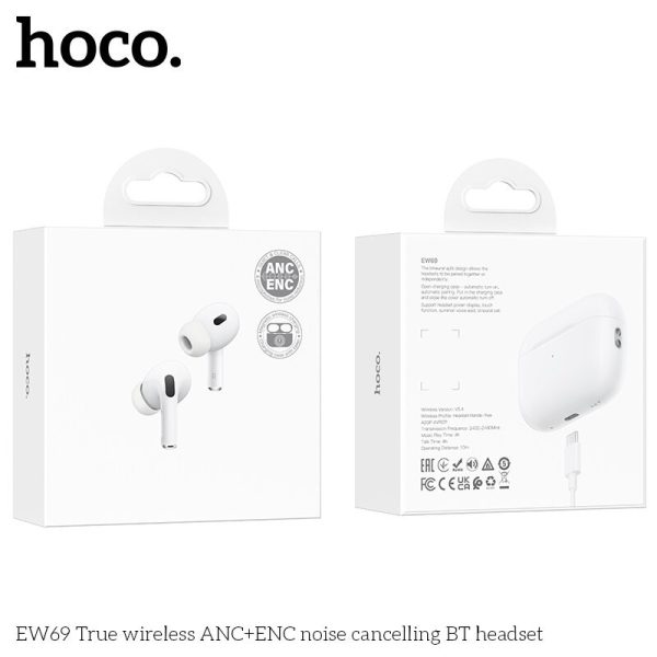 HOCO EW69 TRUE WIRELESS ANC+ENC NOISE CANCELLING BT HEADSET