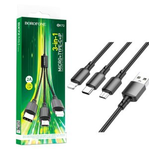HOCO BX72 3-in-1 charging cable(iP+Type-C+Micro)
