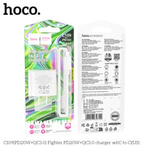 HOCO C109 20W C TO LIGHTNING and C TO C CHARGER SET