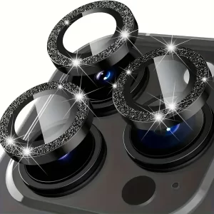Black Glitter Camera Lense Protector - iPhone