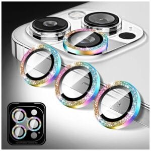 Rainbow Glitter Camera Lense Protector - iPhone