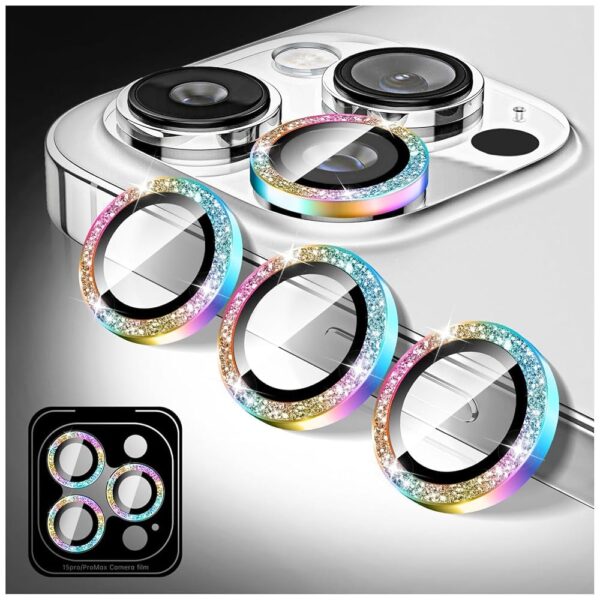 Rainbow Glitter Camera Lense Protector - iPhone