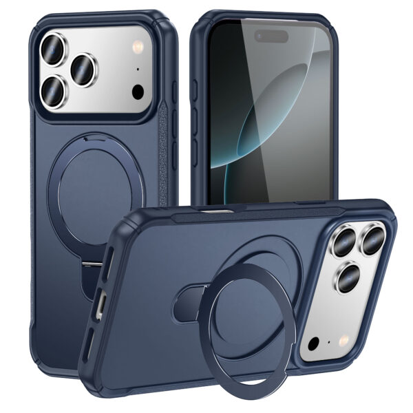 Blue Magsafe Crystal Ring Stand Case- iPhone