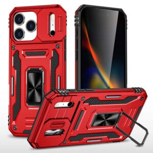 Red Ring Case with Shutter Case- iPhone