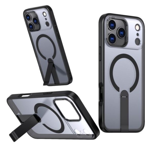 Black Magsafe Crystal Stand Case - iPhone