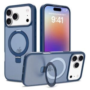 Blue Magsafe Crystal Ring Stand Case - iPhone