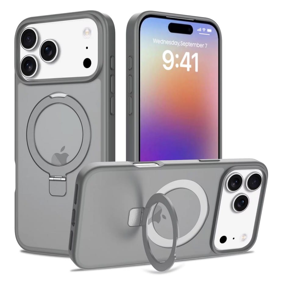 Grey Magsafe Crystal Ring Stand Case - iPhone