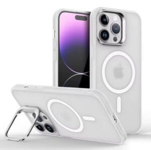 White Magsafe Case with Camera Stand - iPhone