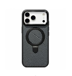 Black Magsafe Ring stand carbon fiber case - iPhone