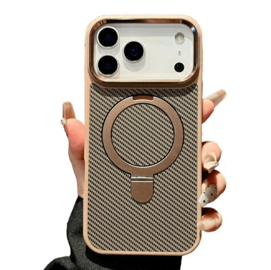 Gold Magsafe Ring stand carbon fiber case