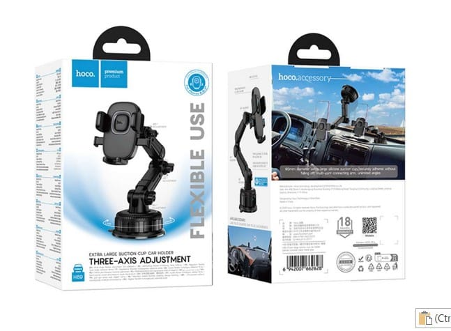 HOCO H89 Crown large suction cup car holder - Image 2