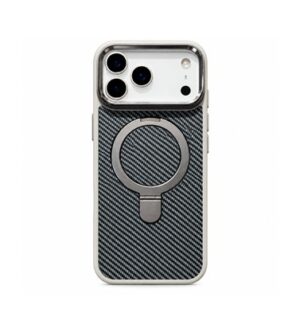 Silver Magsafe Ring stand carbon fiber case - iPhone