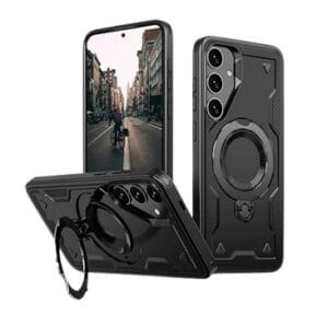 Black Military MagSafe Ring Stand Case - Samsung