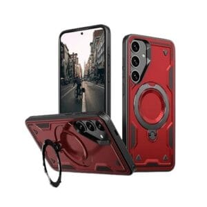 Red Military MagSafe Ring Stand Case - Samsung