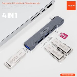 MOXOM MX-HB12 4-IN-1 TYPE - C MULTI-FUNCTION HUB