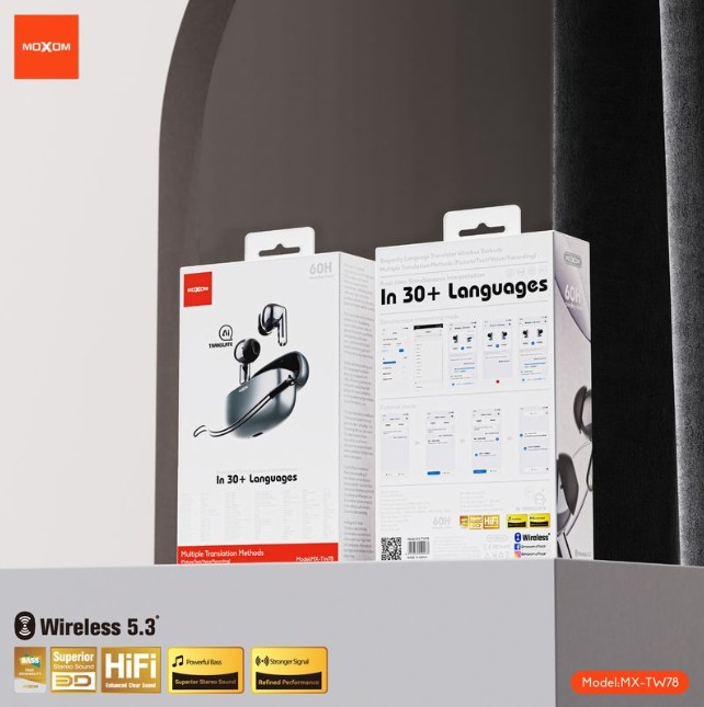 MOXOM MX-TW78 AI TRANSLATOR WIRELESS EARBUDS - Image 2