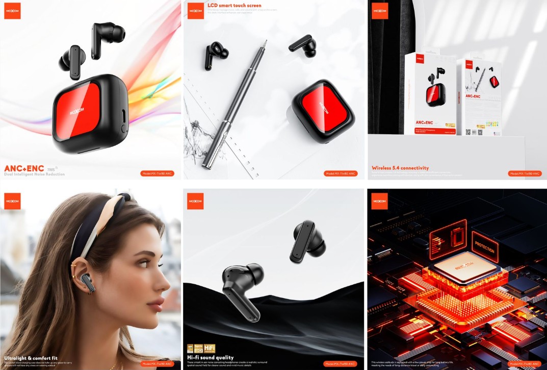 MOXOM MX-TW80 ANC+ENC TOUCH SCREEN EARBUDS - Image 3