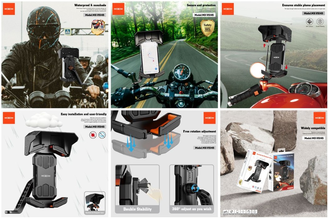 MOXOM MX-VS145 BIKE HOLDER SUNSHADE & RAINPROOF COVER - Image 3