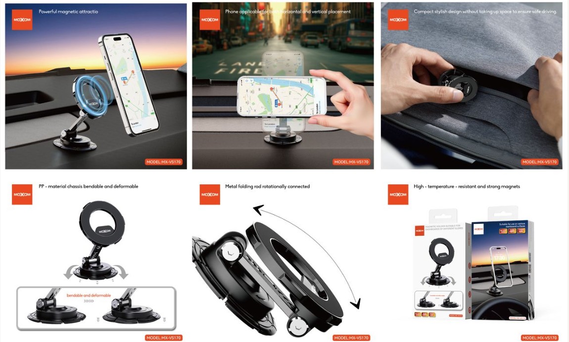 MOXOM MX-VS170 MAGSAFE ROTATING HOLDER FOR DASHBOARDS - Image 3