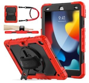 Red Hard Case with Straps - iPAD