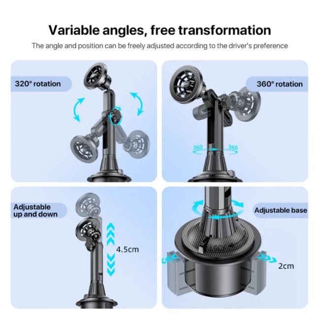 Yesido C200 Magnetic Phone holder on car cup hole - Image 3