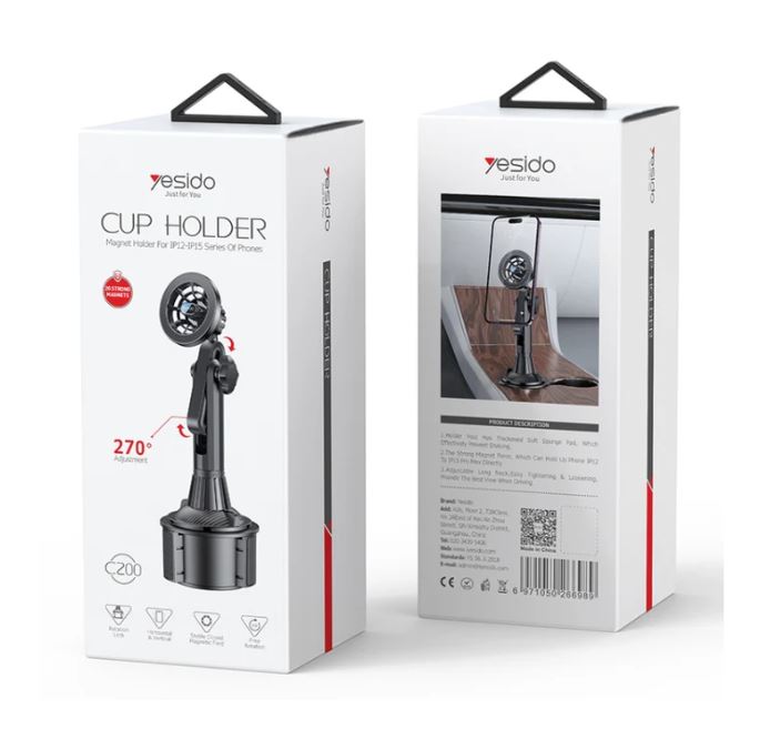 Yesido C200 Magnetic Phone holder on car cup hole - Image 4