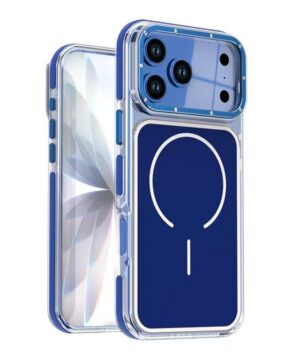 Blue Glossy Magsafe Case With Camera Stand - iPhone
