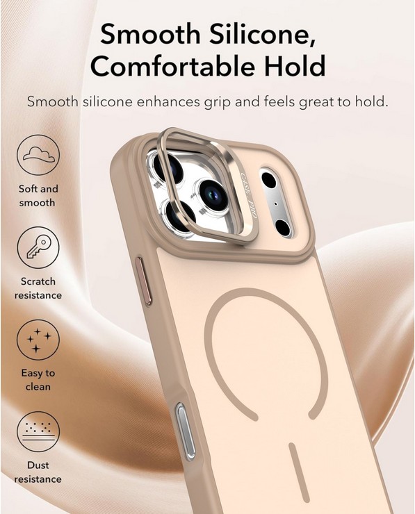 Orange Matte Finish Magsafe Case With Camera Stand – iPhone - Image 3