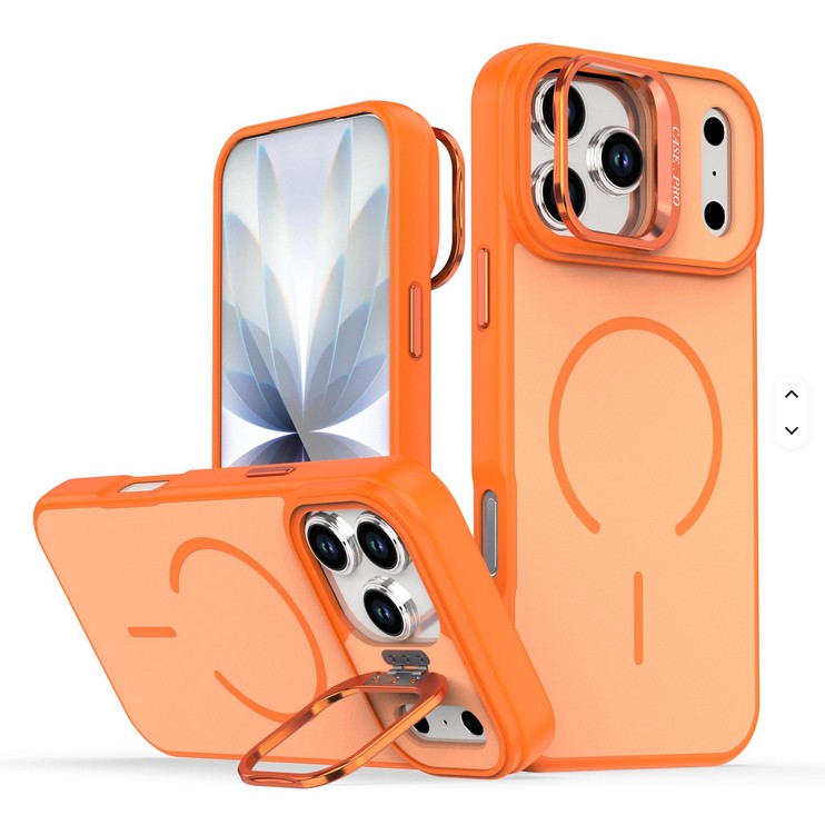 Orange Matte Finish Magsafe Case With Camera Stand – iPhone - Image 2