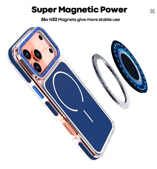 Blue Glossy Magsafe Case With Camera Stand - iPhone - Image 3