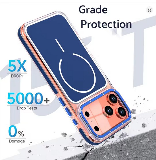 Blue Glossy Magsafe Case With Camera Stand - iPhone - Image 4